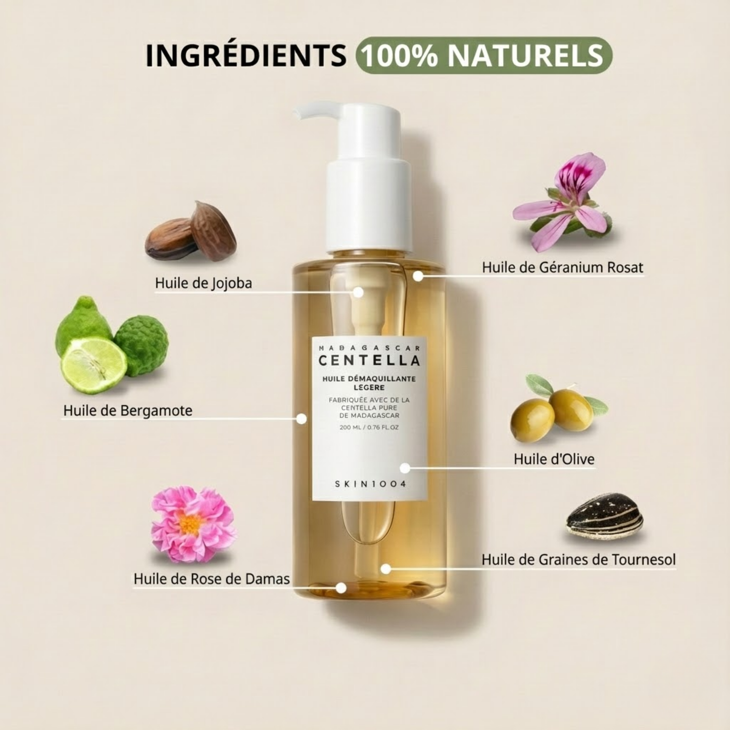 Huile Démaquillante Douce – Nettoyant & Soin