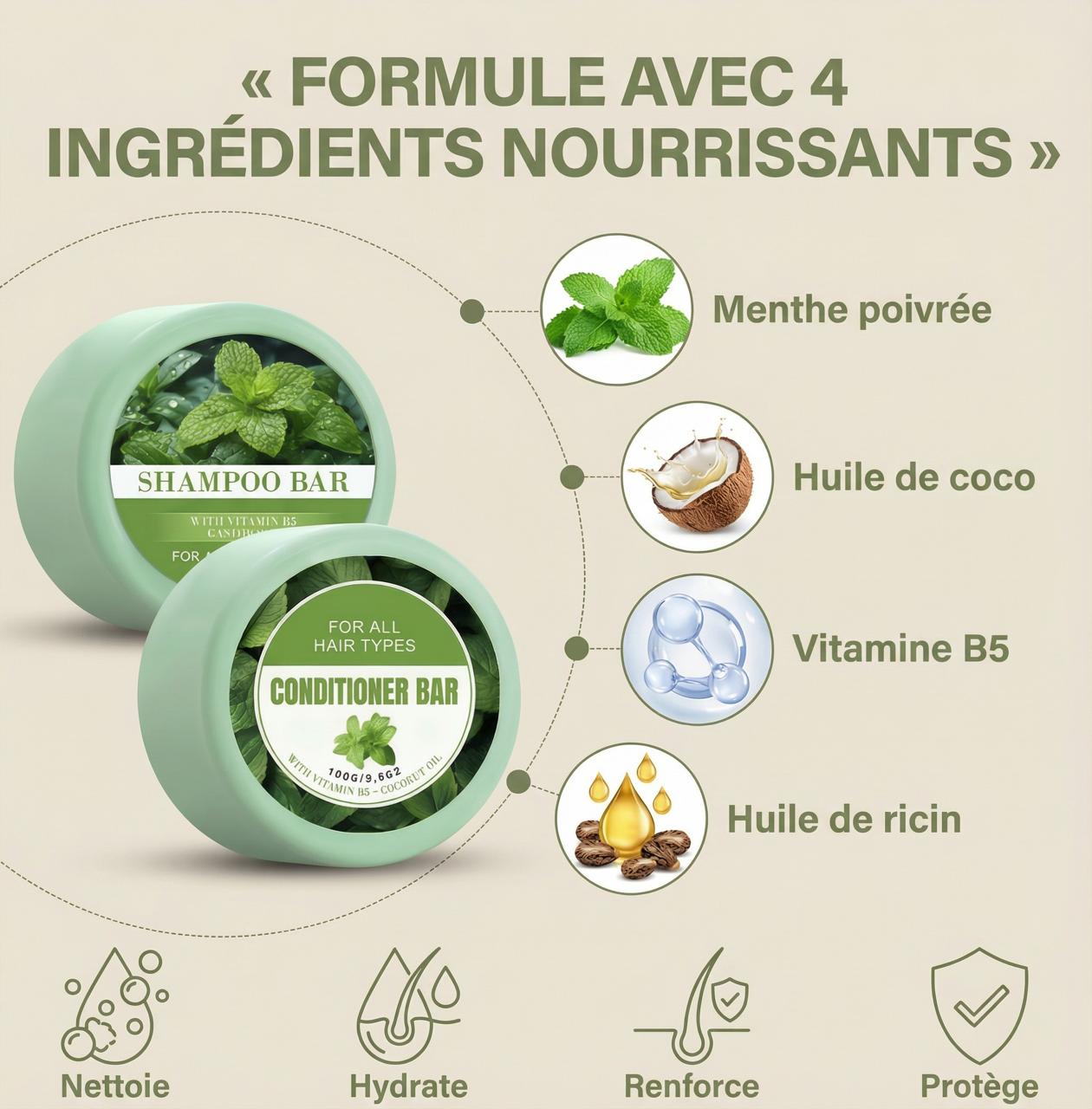 Duo Cheveux Solides à la Menthe – Volume & Légèreté